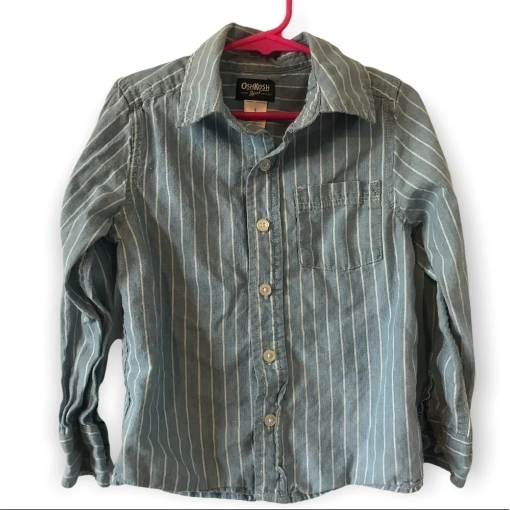 3/$15 Oshkosh b’gosh blue and white stripe button down shirt